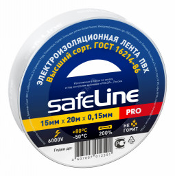 Изолента 15 мм/20 м белая SafeLine