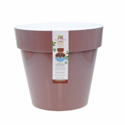 Кашпо Порто пластиковое 2,4л со вставкой мокко