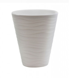 Кашпо Валенсия пластиковое 2,0л со вставкой белый