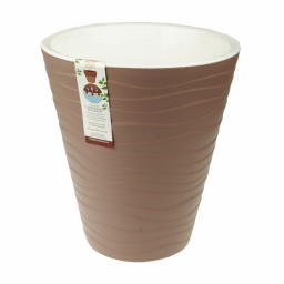 Кашпо Валенсия пластиковое 5,2л со вставкой мокко