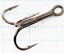 Крючок KOI "ROUND TREBLE", размер 4 (INT), цвет BN, тройник (10 шт.)