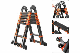 Лестница телескопическая 2-х секц 2х8 ступ BLACK LINE STARTUL