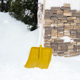 Лопата для уборки снега пластиковая, желтая, 420 х 425 мм, без черенка, Сибртех