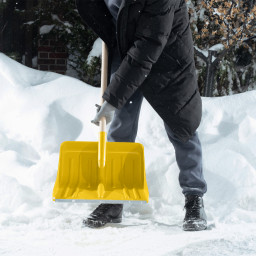 Лопата для уборки снега пластиковая, желтая, 420 х 425 мм, без черенка, Сибртех