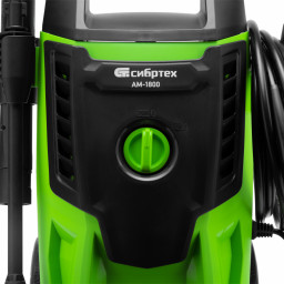 Моечная машина высокого давления АМ-1800, 1800 Вт, 140 бар, 350 л/ч, колесная Сибртех