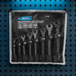 Набор ключей комбинированных 8-19 мм, 8 шт, CrV, холодный штамп Gross