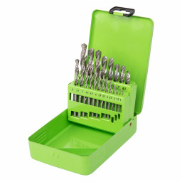 Набор сверл по металлу, 1-10 мм, (через 0.5 мм +3.2 и 4.8 мм) HSS 21 шт, металлический бокс, цилиндрический хвостовик Сибртех