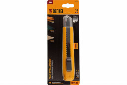 Нож 18 мм сменное лезвие SK4 метал направляющая нажимной фиксатор Denzel