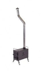 Печь дровяная Следопыт Heavy средняя (с экранами угловыми трубами и грибком)