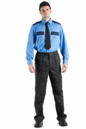 Рубашка охранника длинный рукав голубая