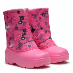 Сапоги зимние детские 571/06, кошки, розовый Дюна Аст